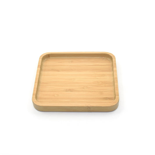 Square Suction Divided Plate in Bamboo