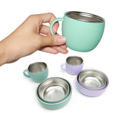 Silicone Baby Dinner Set with Removable Stainless Steel Bowl