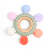 Baby Teether Rattle Wood Ring