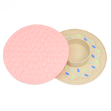 Donut Design Slow Feeder Mat with Bowl