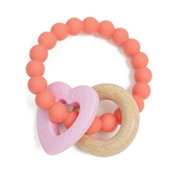 Heart-Wood Teether with Beads Ring