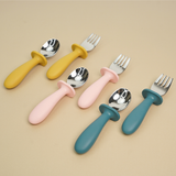 New Design Silicone Handle Baby Spoons & Forks