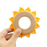 Sunflower Wood Silicone Teether