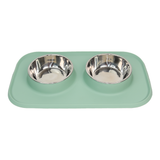 Pet Feeding Set with 2 Removable Bowls (400mL Each)