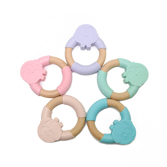 Owl Silicone Wood Teether