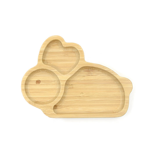 Rabbit-shaped Bamboo Suction Plate for Kids