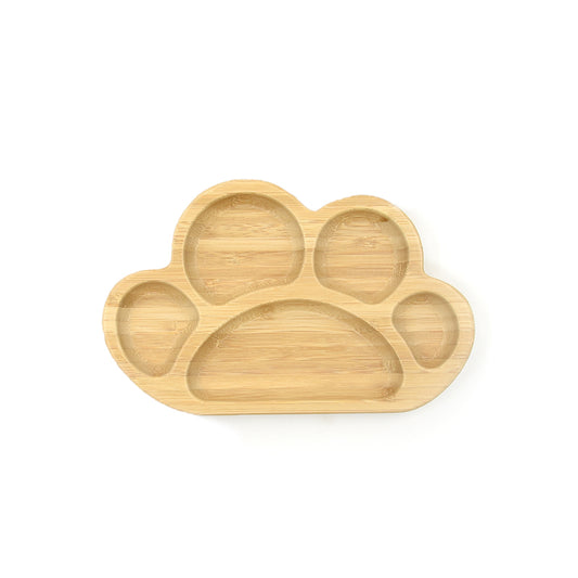 Paw-Shaped Bamboo Suction Divided Plate