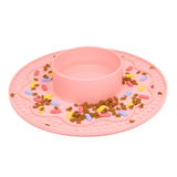 Donut Design Slow Feeder Mat with Bowl