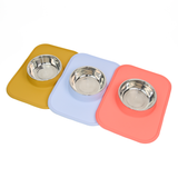 Pet Feeding Set with Removable Stainless Steel Bowl (700mL)