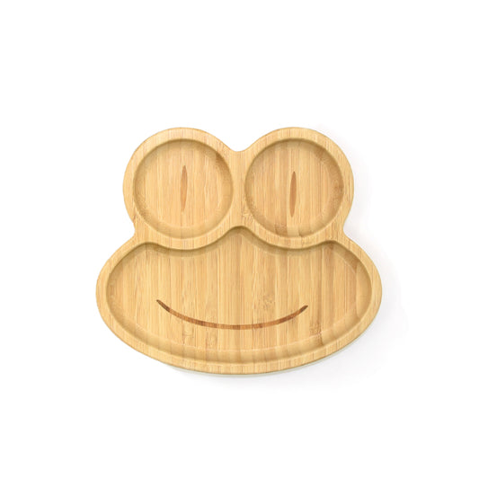 Frog Design Suction Divided Plate in Bamboo