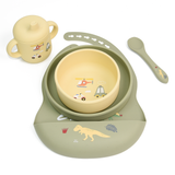 5-in-1 Silicone Baby Feeding Set, Sage