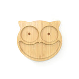 Owl Bamboo Divided Plate with Suction Base