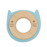 Cat Wood Silicone Teether