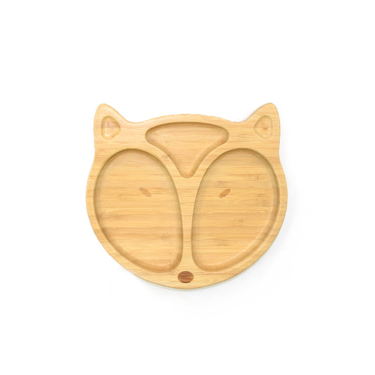 Fox Bamboo Divided Plate with Suction Base