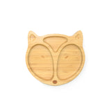 Fox Bamboo Divided Plate with Suction Base