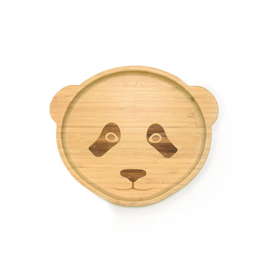 Panda Design Bamboo Suction Plate for Kids