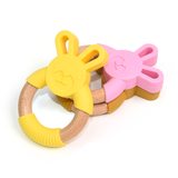 Wood Ring Silicone Rabbit Teether