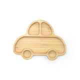 Car-shaped Suction Divided Plate in Bamboo