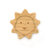 Lion Design Suction Plate in Bamboo