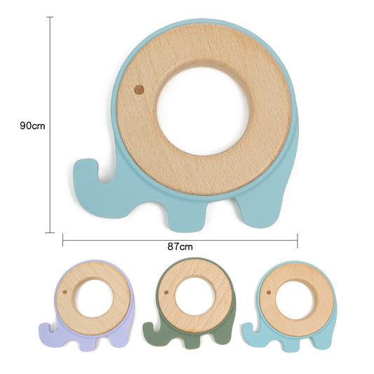 Elephant Wood Silicone Teether