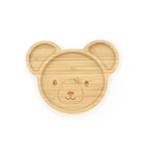 Big Ears Bear Bamboo Divided Plate with Suction Base