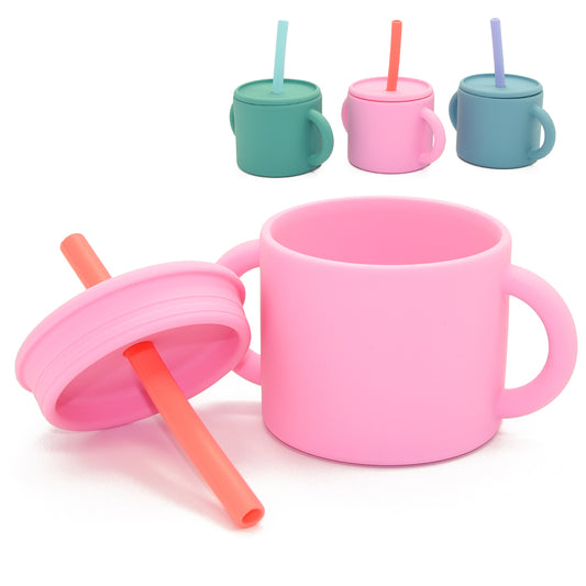 Silicone Training Cup + Straw