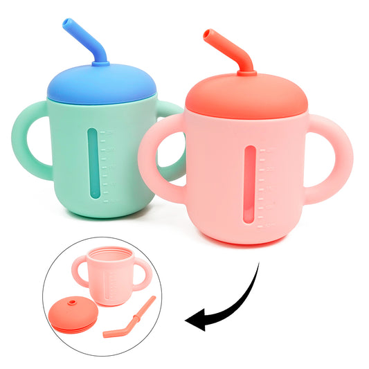 Leak-Proof Silicone Baby Straw Cup