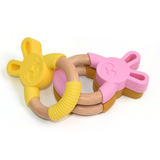 Wood Ring Silicone Rabbit Teether