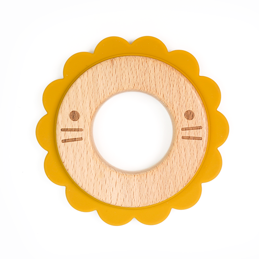 Lion Wood Silicone Teether