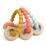 Heart-Wood Teether with Beads Ring