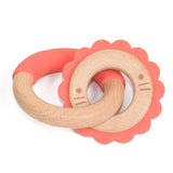 Wooden and Silicone Chewable Ring Teether