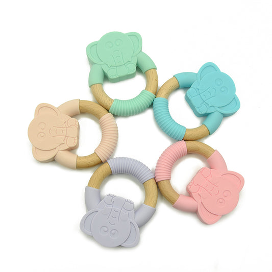 Elephant Silicone Wood Teether