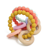 Heart-Wood Teether with Beads Ring