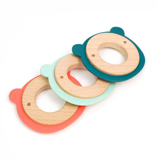 Bear Wood Silicone Teether