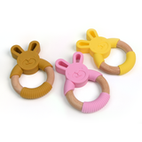 Wood Ring Silicone Rabbit Teether