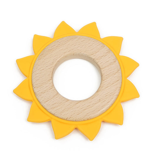 Sunflower Wood Silicone Teether