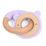 Wooden and Silicone Chewable Ring Teether