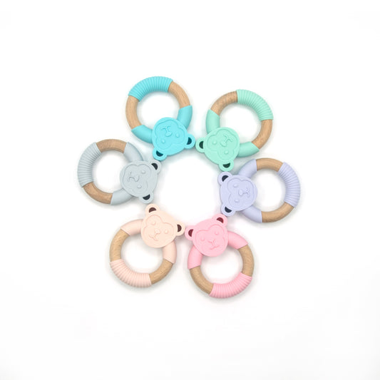 Monkey Silicone Wood Teether